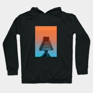 man top of stairs above the door Hoodie